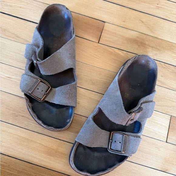 Birkenstock Arizona beige tan suede sandals - Picture 2 of 9